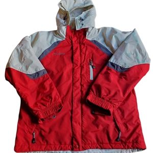 Mens Columbia Vented Coat / Size M / Red, Gray and White
